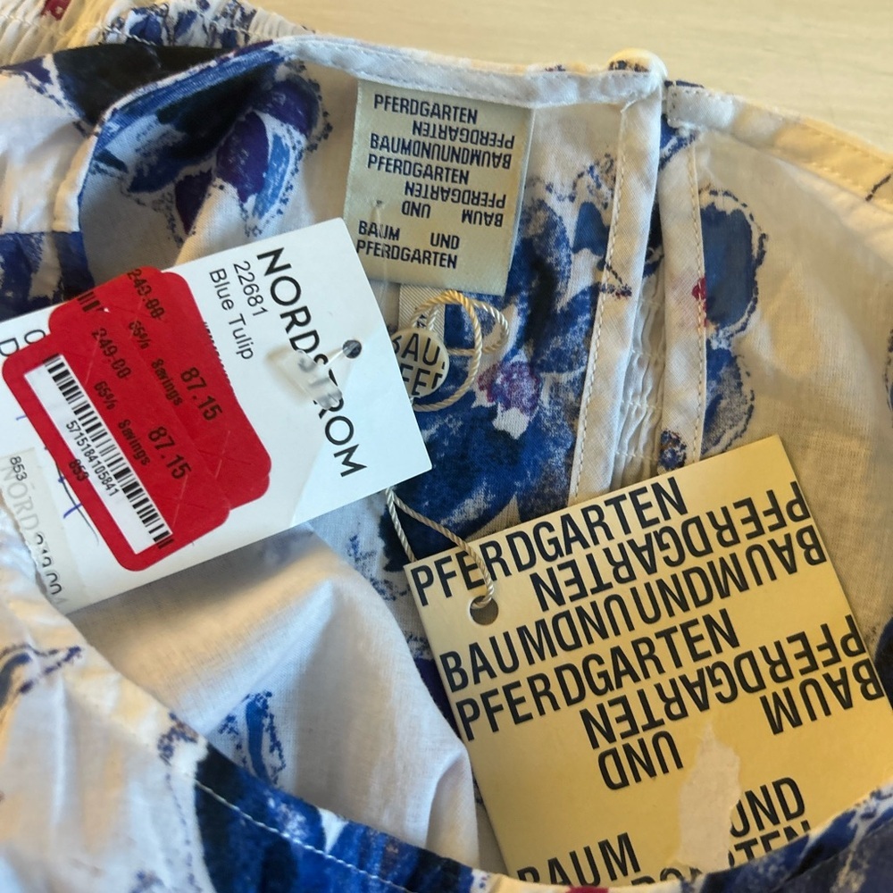 NWT Baum und Pferdgarten Mynowa Womens blue tulip top. Size 10 (40 on tag). - Picture 9 of 9